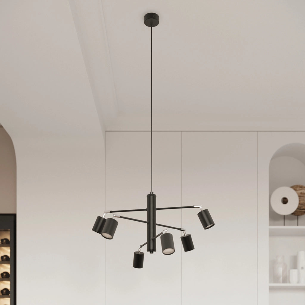 Lampada a sospensione nera FJELLO 6xGU10 Pure Lume