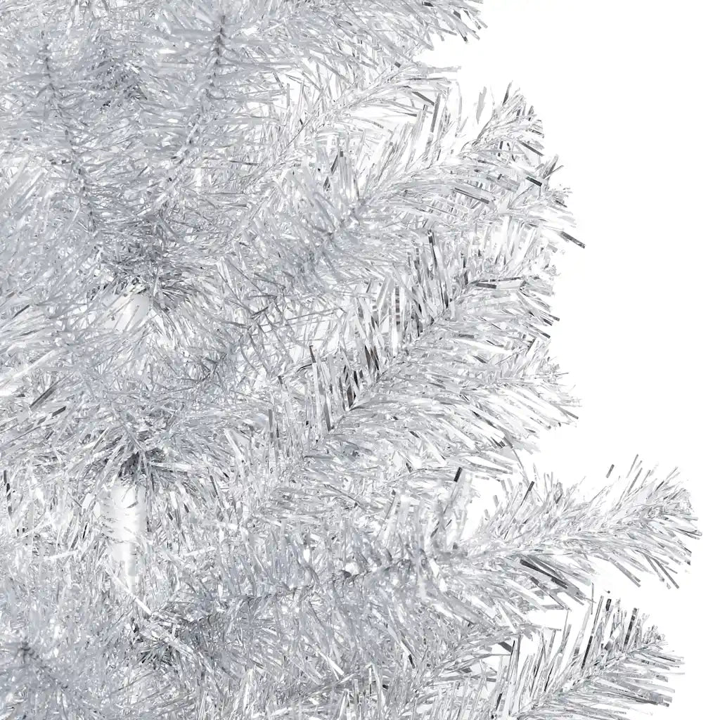 Albero di Natale Preilluminato con Palline Argento 240 cm PET 3077698