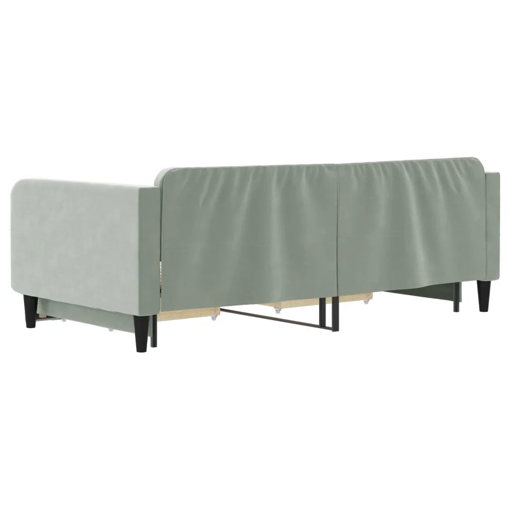 Divano Letto Estraibile Cassetti-Sofa Letto-Daybed Grigio Chiaro 100x200 Velluto 622703