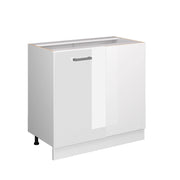 Mobile ad angolo cucina R-Line Bianco lucido/Bianco 86 cm senza piano di lavoro Vicco