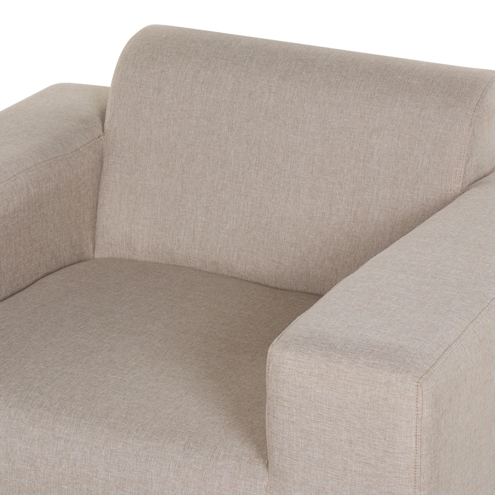 Set di 2 poltrone da giardino tessuto beige gambe alluminio Nero tappezzeria per interni ed esterni mobili resistenti agli agenti atmosferici