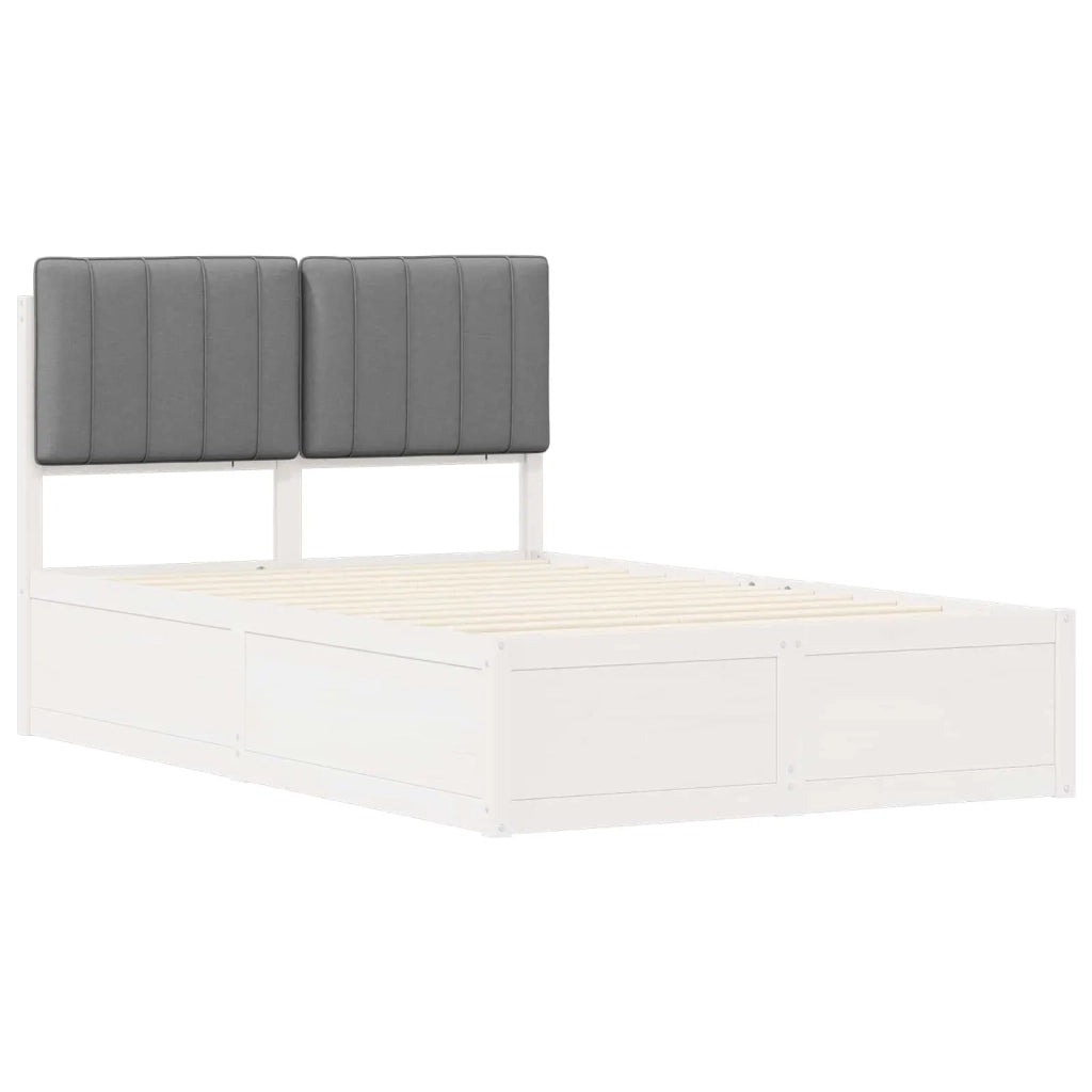 Letto con Testiera Rivestita Grigio chiaro 120 x 190 cm