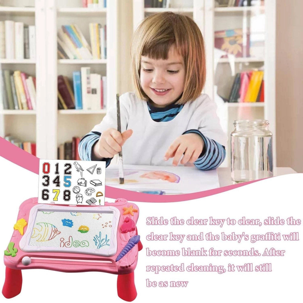Trade Shop - Tavolo Da Disegno Magnetico Per Bambine Lavagnetta Cancellabile Gioco Educativo -