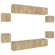 Set Mobili Porta TV 8pz | Armadietto TV | Mobile Porta TV Rovere Sonoma in Legno Multistrato