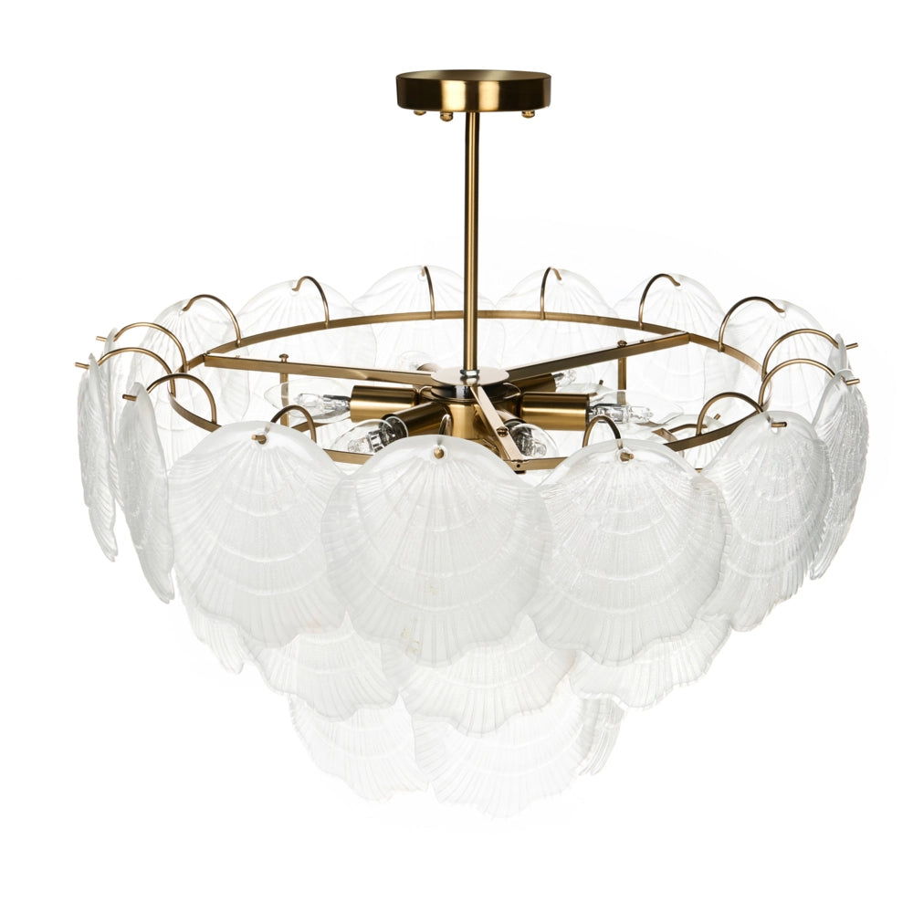 Lampadario in ottone, metallo e vetro ⌀ 60 cm Lampada a sospensione stile glamour