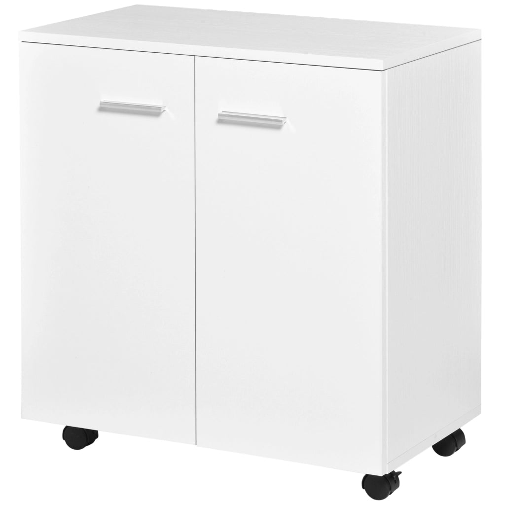 Cassettiera con 2 ante e ruote ¨C Zephmum ¨C Bianco 60x35x65 cm