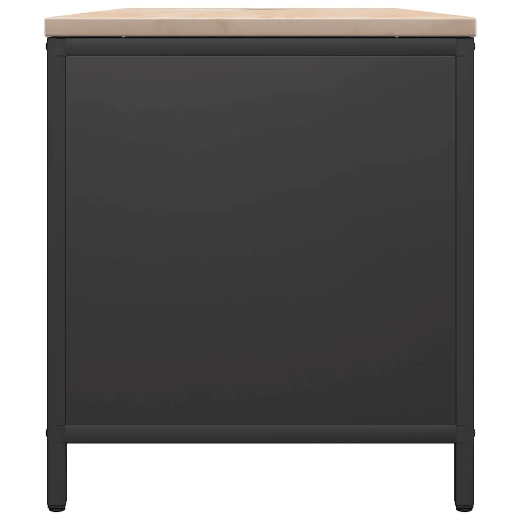 Rastrelliera per Legna da Ardere con Piano Nera 100x40x60 cm CFW4031799