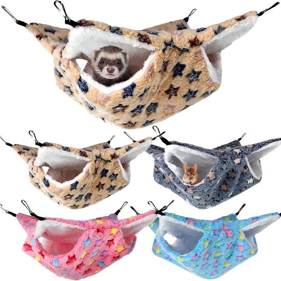 Hangmat per Roditori - Soffice e Calda - 4 Pezzi - Fleece