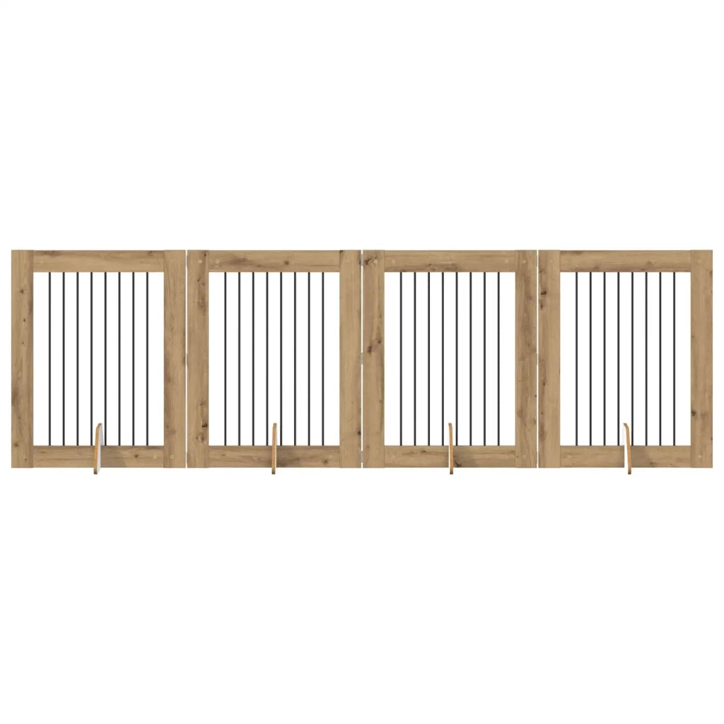 Cancello per cani pieghevole con supporti 4 pz 321 cm 892048