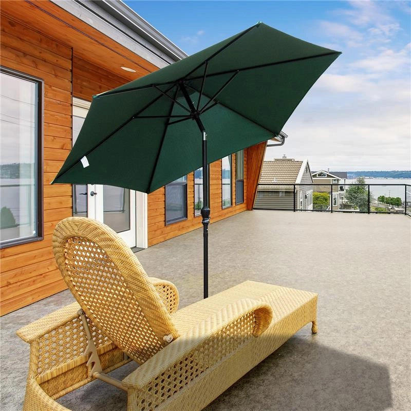 OMBRELLONE DA GIARDINO 2.7 × 2.35 M INCLINABILE ALLUMINIO E POLIESTERE VERDE