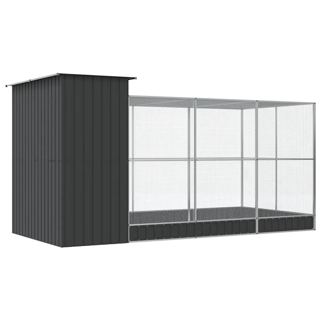 Voliera con Estensione Argento 416x203x216 cm Acciaio 3214258