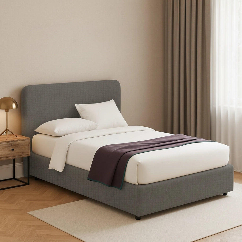 Telford, Letto Piazza e Mezza Sfoderabile Made in Italy, Grigio Tortora