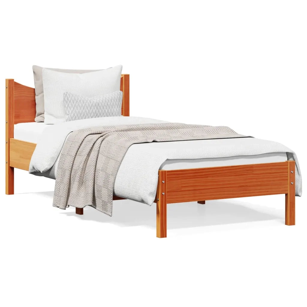 Letto senza Materasso Marrone Cera 100x200 cm in Legno di Pino 844736