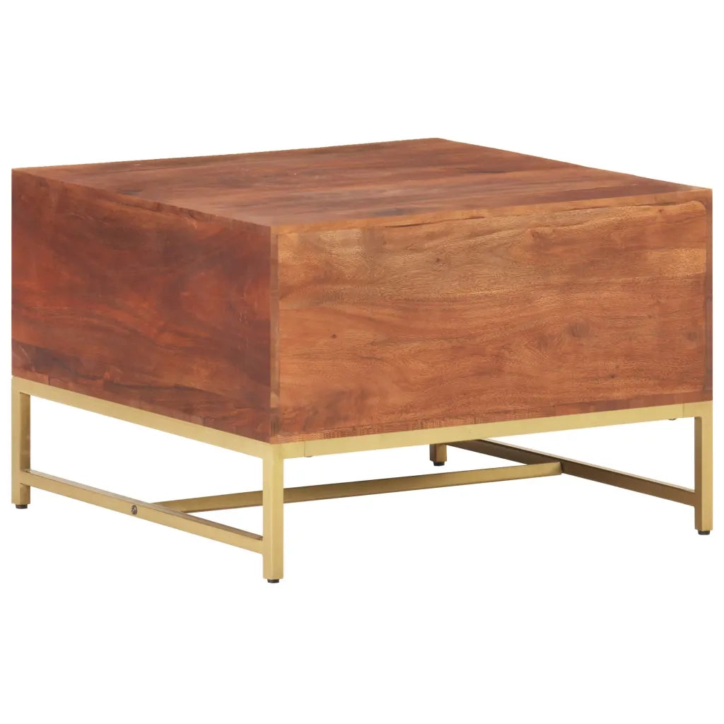 Tavolino Salotto Marrone ambra 67x67x45cm Legno Massello Acacia 320376