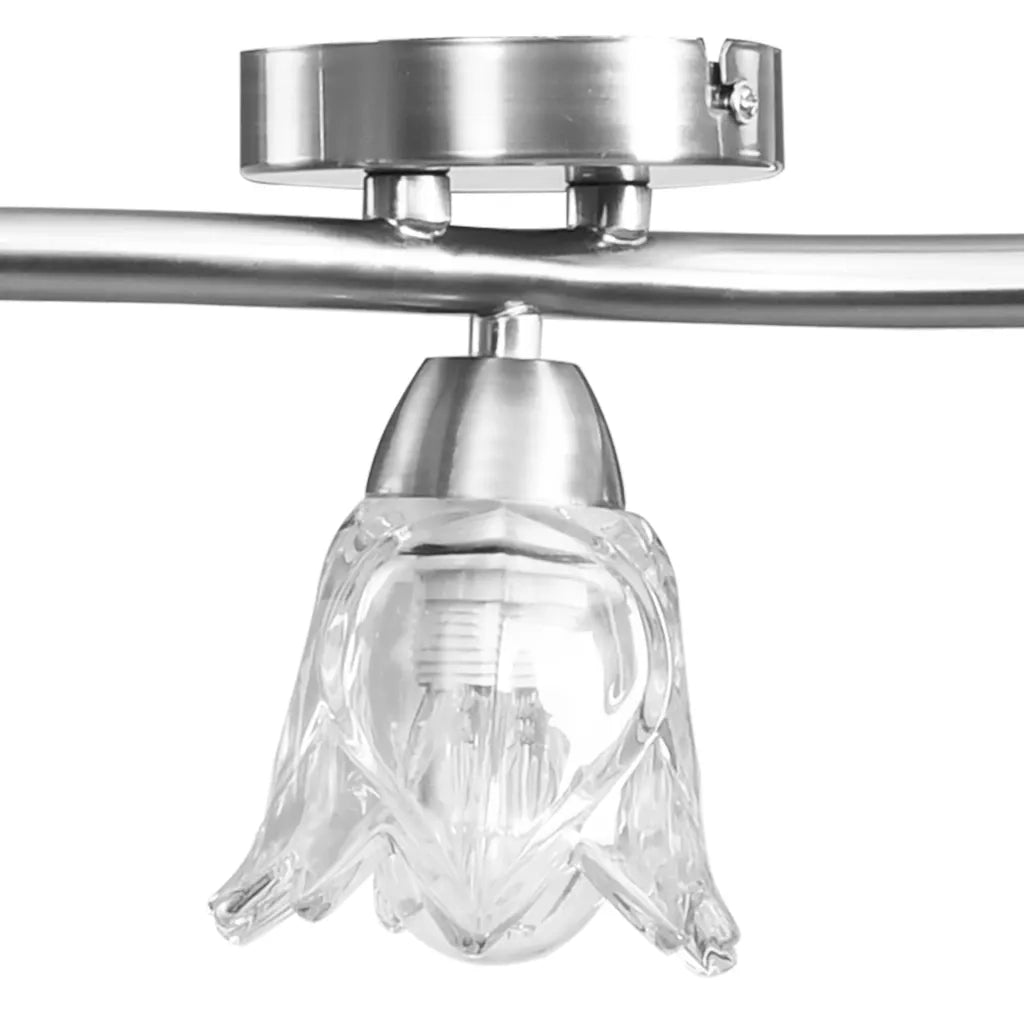 Lampadario con Paralumi in Vetro per 5 Lampadine E14 Tulipano CFW8593574