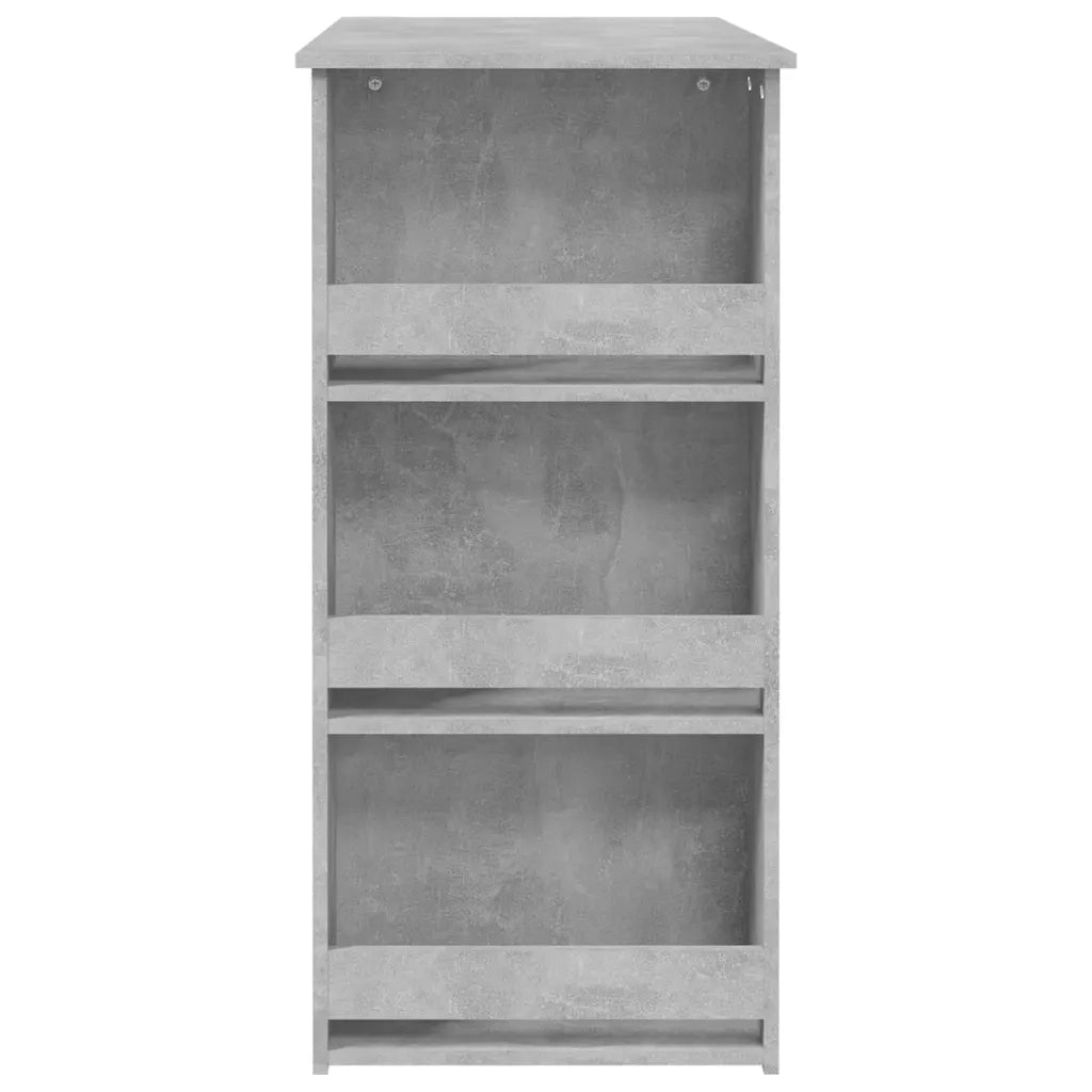 Tavolino da Bar con Portaoggetti-Tavolino da soggiorno-Tavolo Grigio Cemento 102x50x103,5 cm