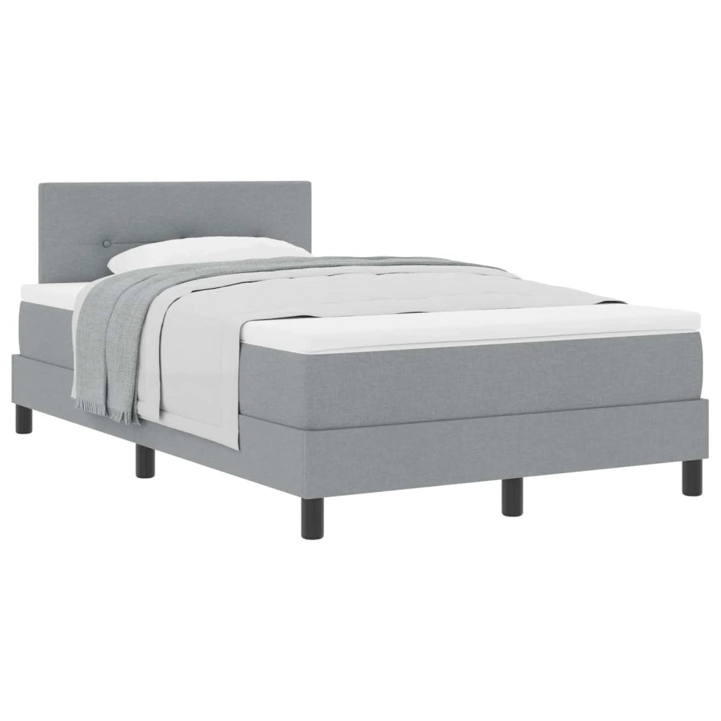 Letto a molle con materasso Grigio chiaro 120 x 190 cm Tessuto 3338671