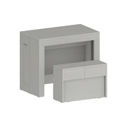 Set tavolo e sedie Badesi, Composizione multiuso, Set con consolle e 1 panca allungabili, 100% Made in Italy, 66x25h45 cm, Bianco