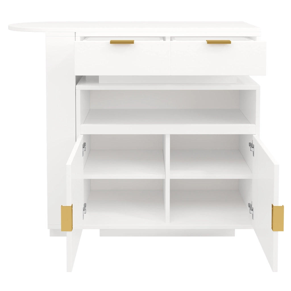 Tavolo Bar Allungabile con Vano ¨C MINIMAL ¨C Bianco, 115-183x40x99 cm