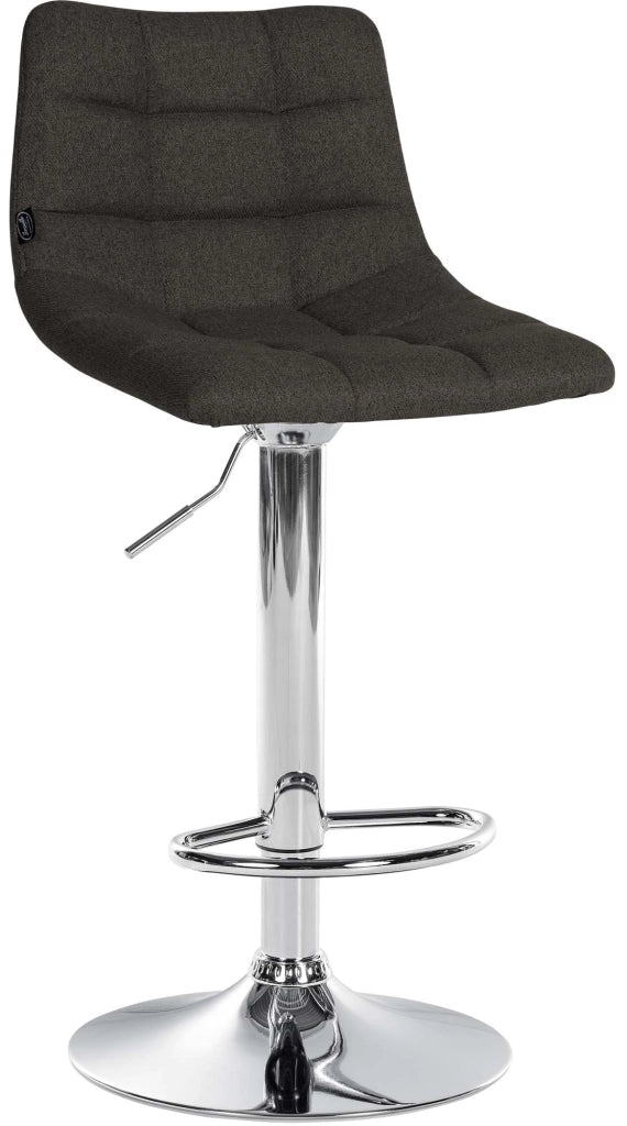 Set di 2 sgabelli da bar Jerry Fabric grigio scuro,cromo