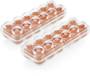 Scatola per uova per frigorifero - 12 uova - set da 2 - trasparente - plastica sicura per alimenti