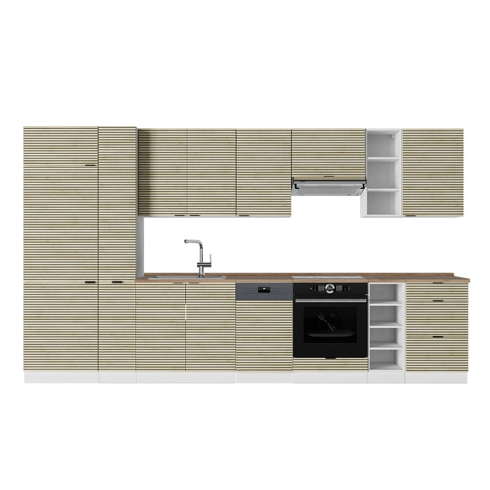 Cucina componibile Fame-Line Pannello in quercia/Bianco 355 cm, PL Rovere Vicco