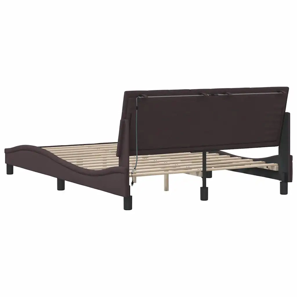 vidaXL Giroletto senza Materasso Marrone Scuro 120x200 cm Tessuto