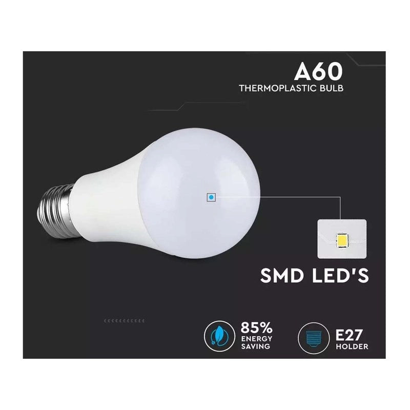 Lampada Led E27 A60 9,5W 1521lm Bianco Freddo 6400K 160LM/W Massimo Risparmio SKU-2811
