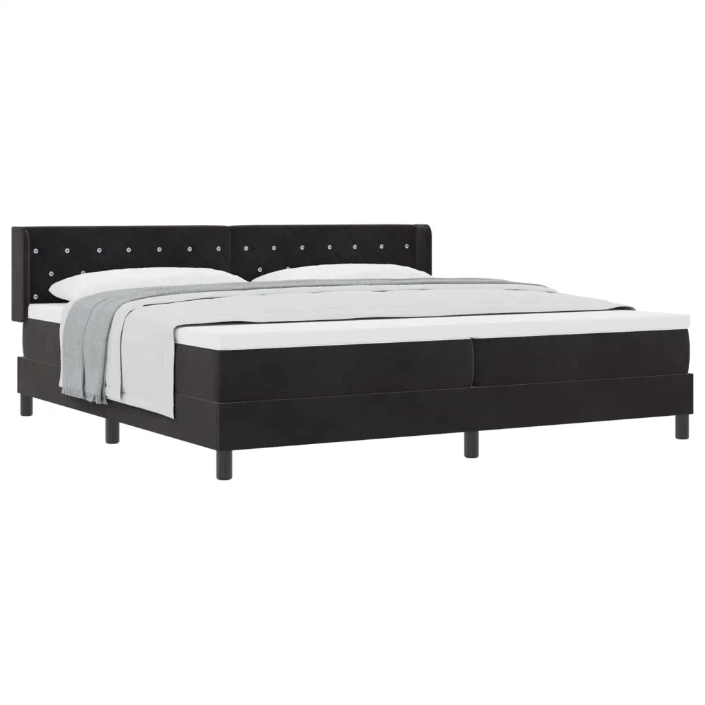 Letto a molle con testiera Nero 200 x 200 cm Velluto 3341434