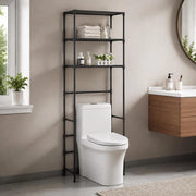 Toilet Shelf 3 Shelves Black 53x28x169 Cm