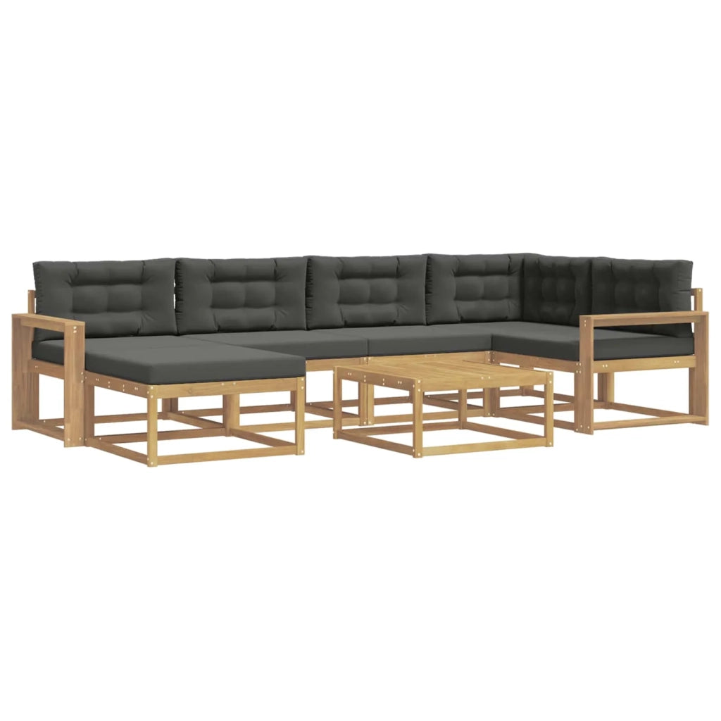 Set di divani da esterno 7 pcs Bianco e Antracite