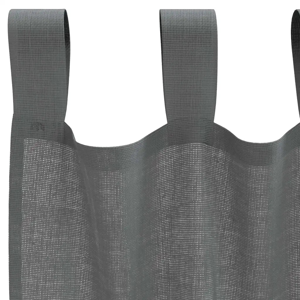 Tende in Voile con Passanti 2 pz Grigio Scuro 140x225 cm