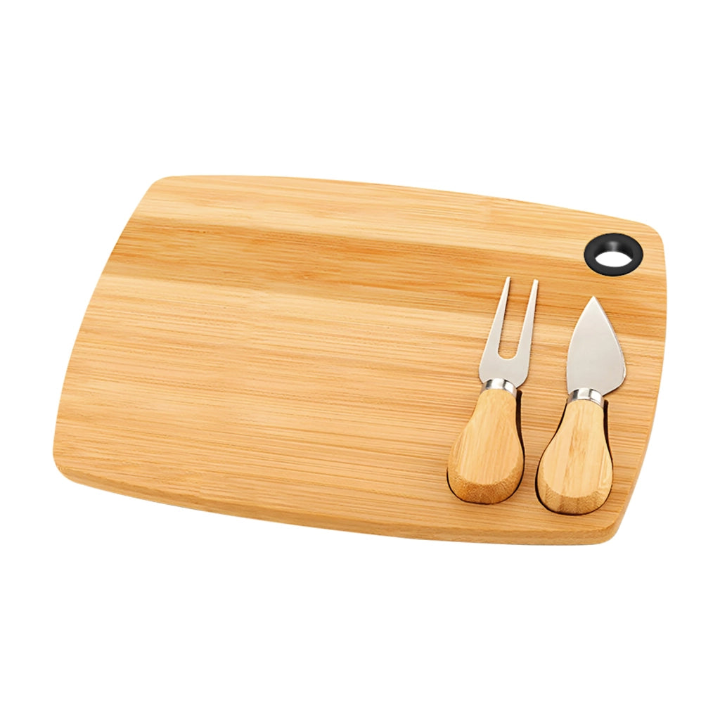 Tagliere per formaggi 3 pezzi in Bambù Naturale Ultra Pratico Elegante e Resistente Marrone chiaro Cheffinger