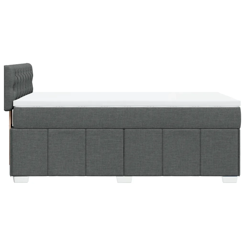Giroletto a Molle con Materasso Grigio Scuro 80x200 cm Tessuto