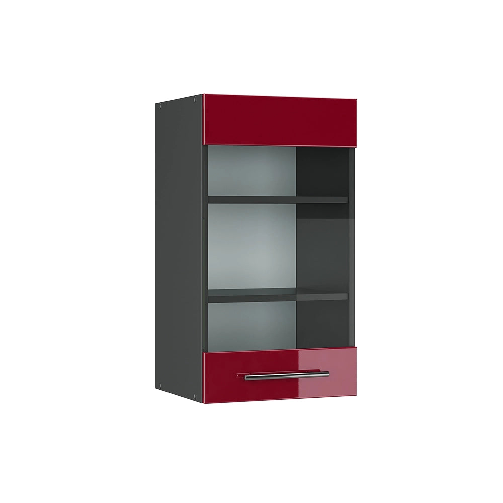Vicco Mobile da cucina in vetro Rosso bordeaux lucido 40 cm