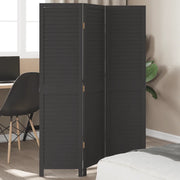 Divisorio Ambienti | Divider per stanze | Paravento 3 Pannelli Nero Legno Massello di Paulownia