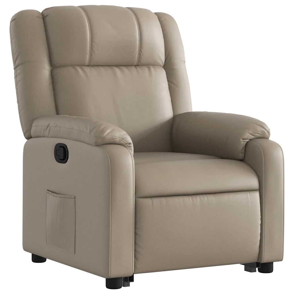 Poltrona Alzapersona Reclinabile Cappuccino in Similpelle 3205156