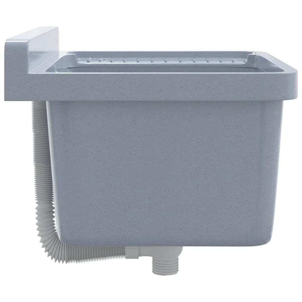 Lavabo a Parete Grigio 50x35x24 cm in Resina 4002797