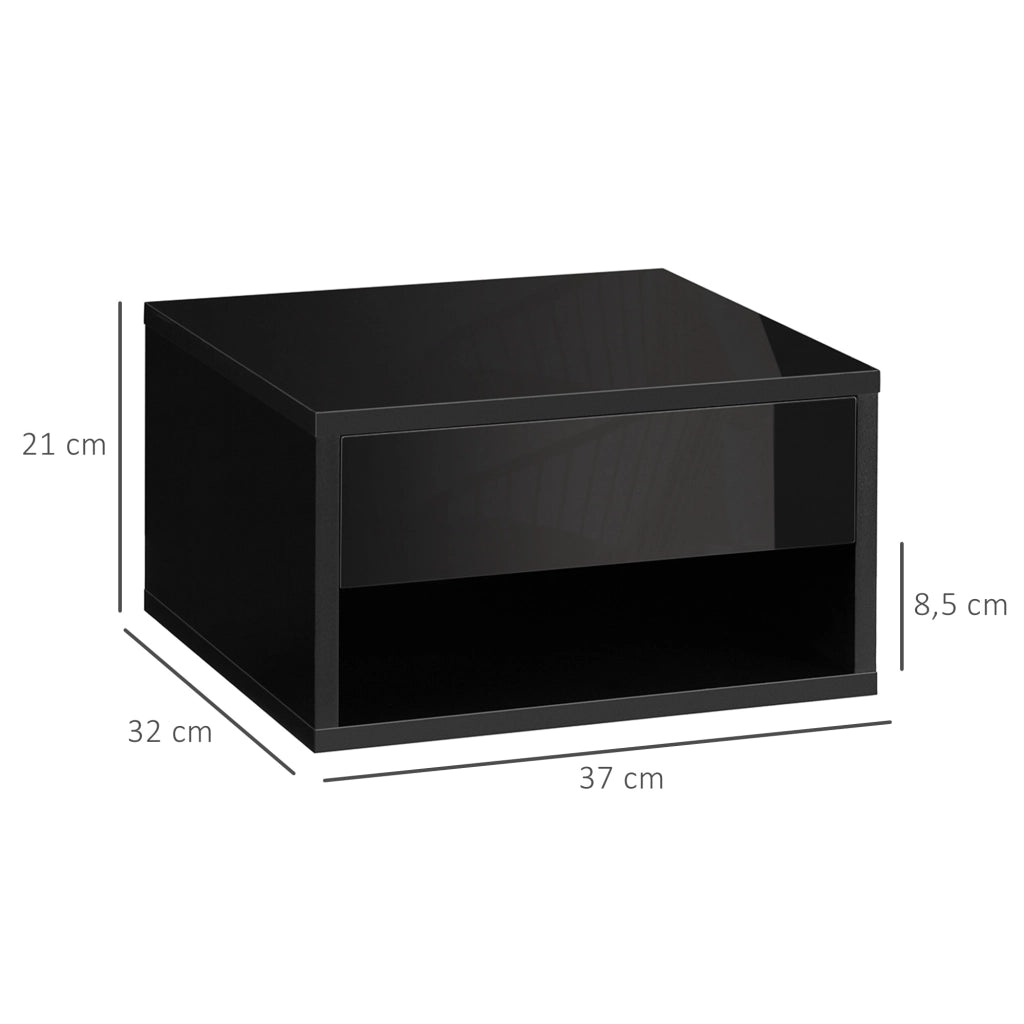 Comodino ¨C zephmum ¨C nero 37x32x21 cm