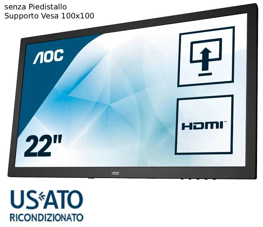 MON 22 REF AOC E2275PWJ FHD BK VGA/HDMI/DVI MULTIM. NO PIEDISTAL.