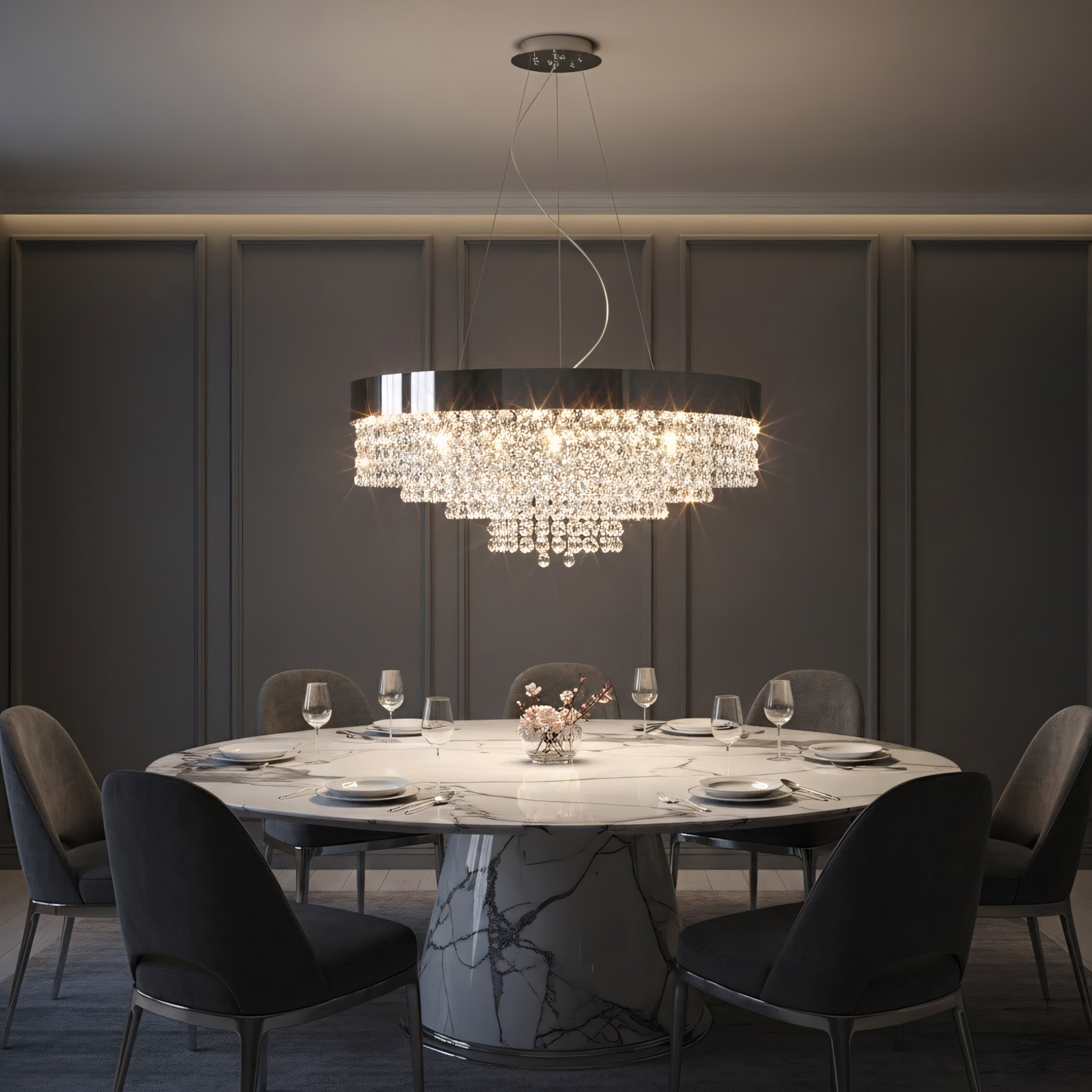 Lampada Da Soffitto APP1786-16CP 60 Cm Chrome