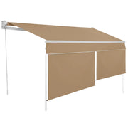 IDMarket - Tenda manuale 4x3 m taupe lambrequin H.1,50 m