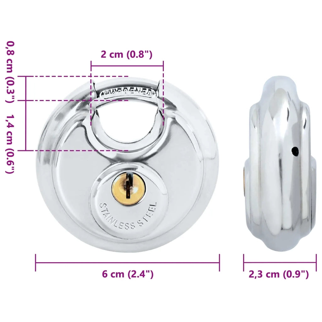 Lucchetti Discus con Chiavi 12 pz Argento 6 x 2.3 x 6 cm CFW3836014