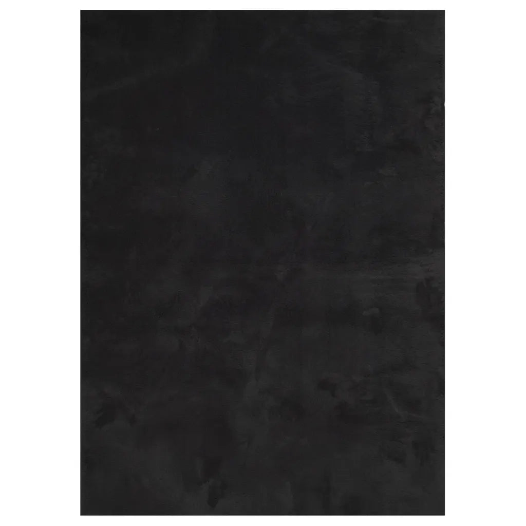 Tappeto a Pelo Corto HUARTE Morbido e Lavabile Nero 160x230cm