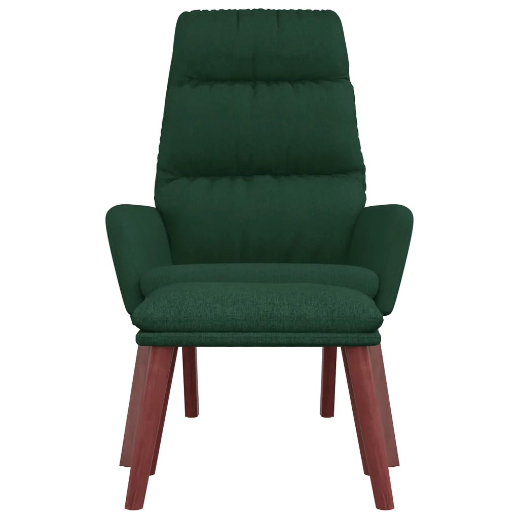 Poltrona Relax con Poggiapiedi Verde Scuro in Tessuto 3097568