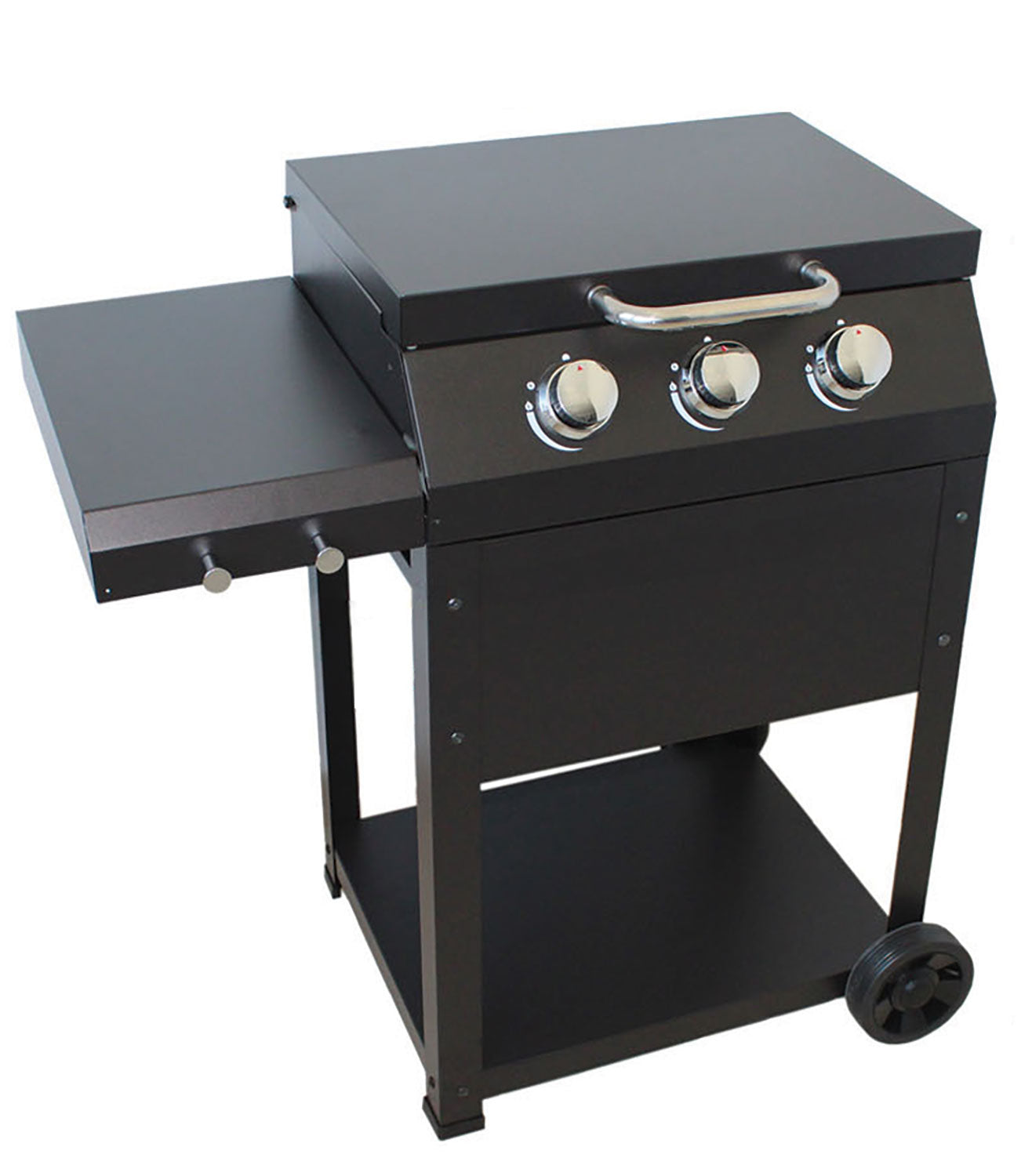 Barbecue a Gas 96x58x100 cm 3 Fuochi in Acciaio Miramar Nero