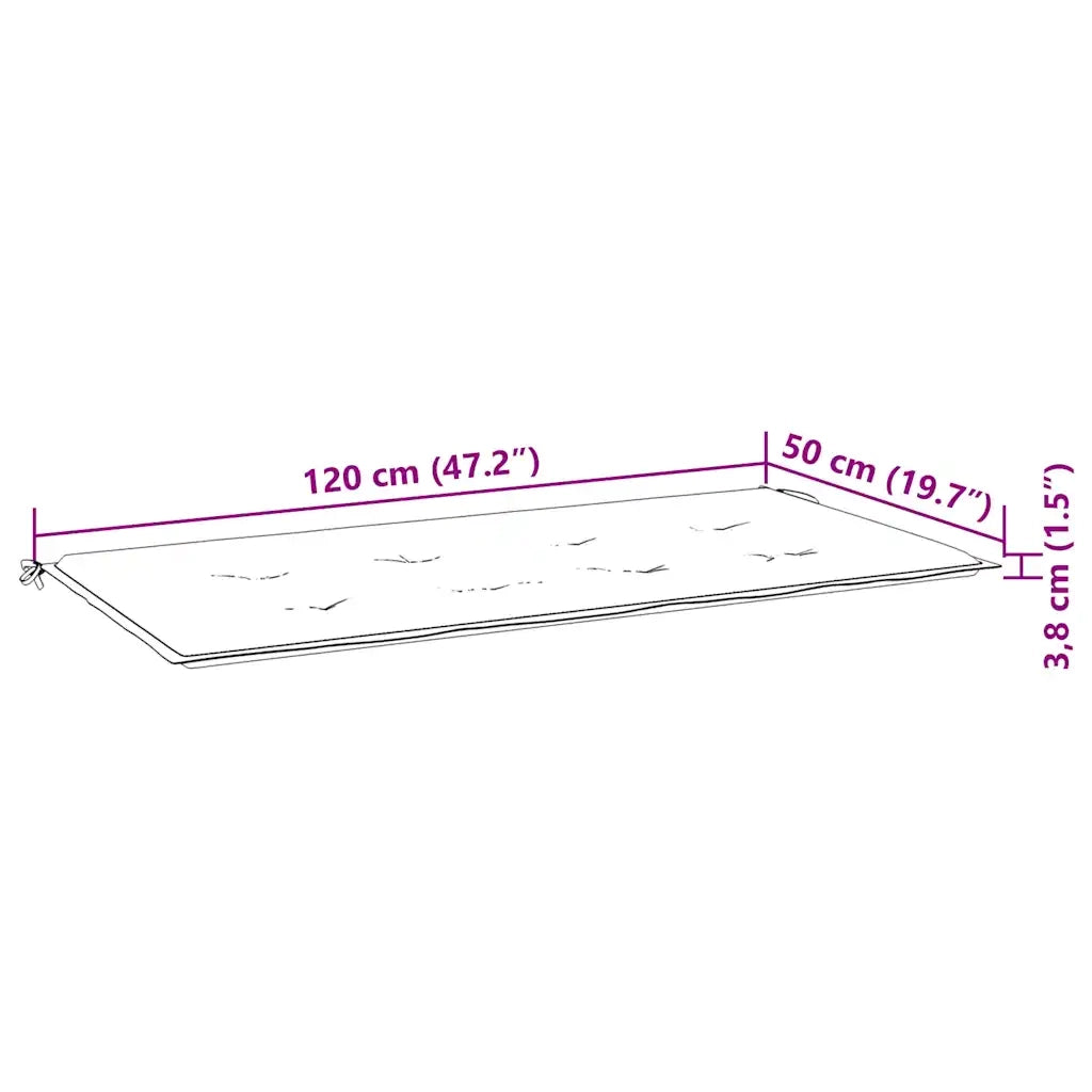 Panca da Giardino con Cuscino 120 cm in Massello di Acacia