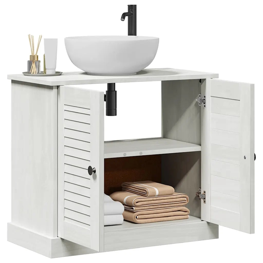 Mobile Lavabo con porta-Armadietto da bagno VIGO bianco anticato 67.5 x 34 x 59 cm
