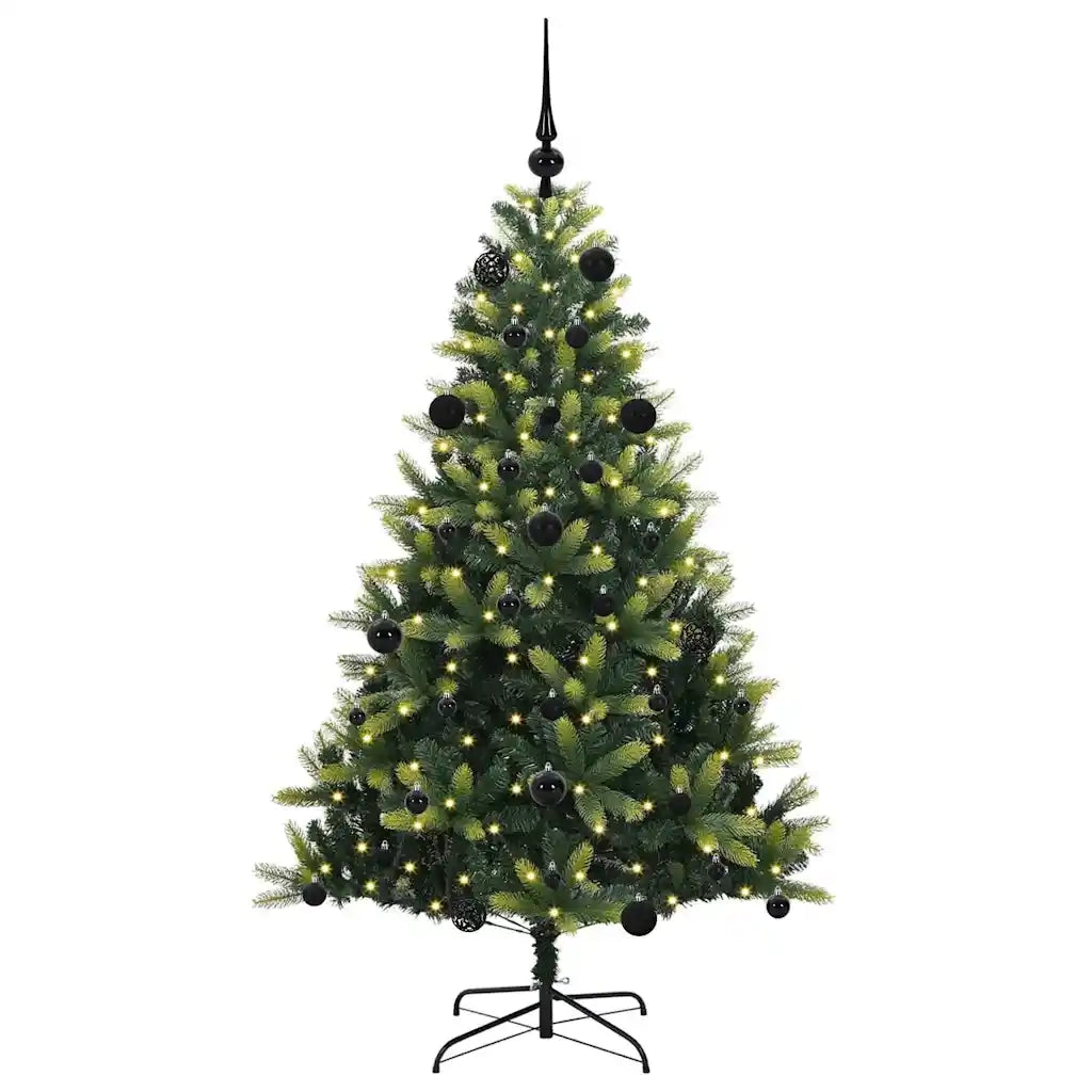 Albero di Natale | Decorazioni natalizie Artificiale Pieghevole 150 LED Verde 150 cm