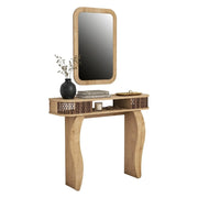 Gazzuolo, Mobile da Ingresso Specchio Incluso, 105x30x85h cm Marrone Rovere